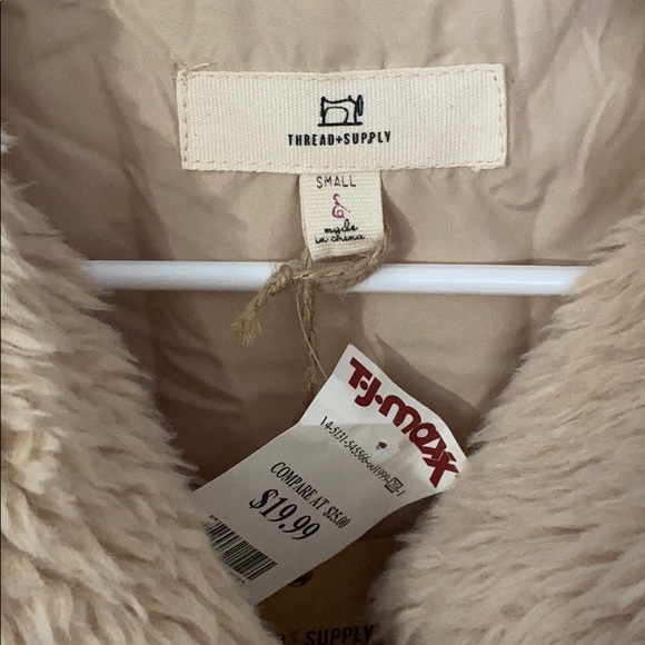 Tan Fuzzy Vest - Picture 2 of 5